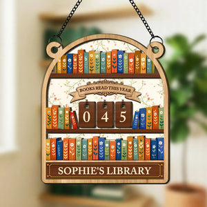 Books Read This Year - Personalized Custom Book Tracker Sign - Gift For Book Lovers