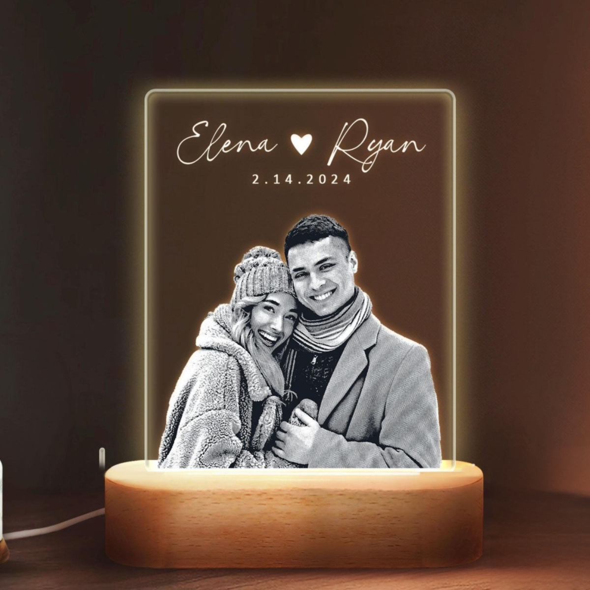 Custom Picture Night Light, Wedding Gifts for Couple, Personalized Photo Lamp, Anniversary Gift, Photo Night Light, Valentine Gifts For Couple
