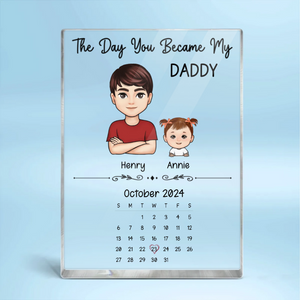The Day You Became My Dad - Personalized Acrylic Plaque - Gift For Dad, Papa, Father's Day, Birthday Gift