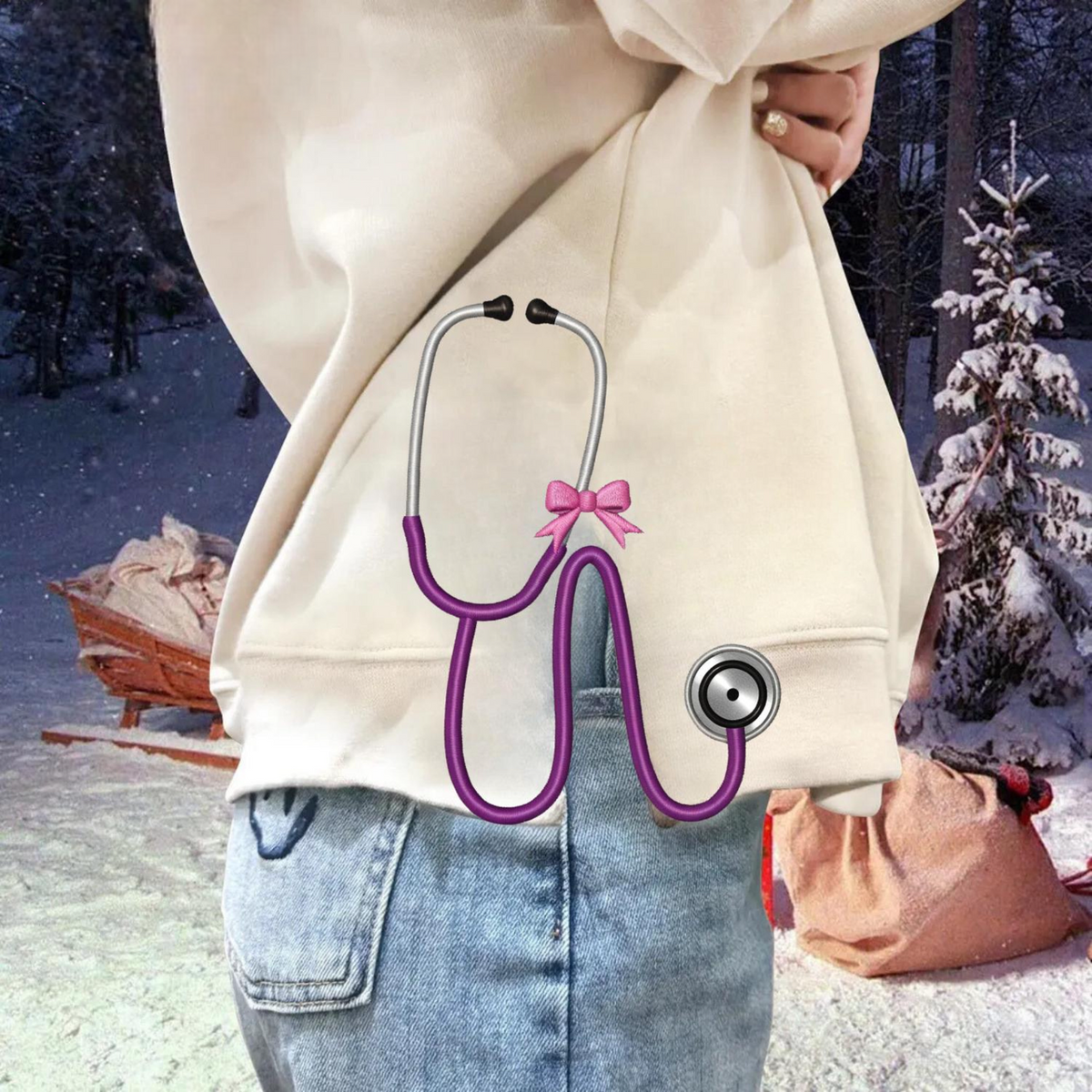 Therapist Medic Stethoscope Side Bow, Doctor Outfit, Christmas Gift For Doctor