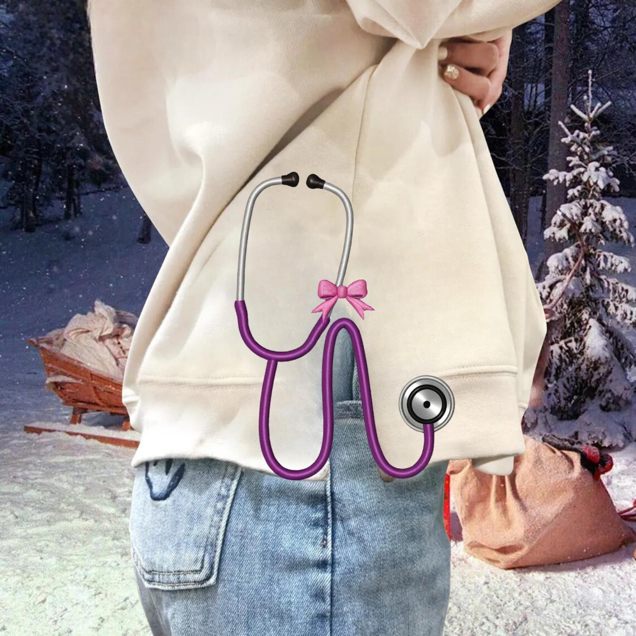 Therapist Medic Stethoscope Side Bow, Doctor Outfit, Christmas Gift For Doctor