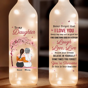 To My Daughter Follow Your Dream Believe In Yourself - Personalized Bottle Lamp - Gift For Daughter