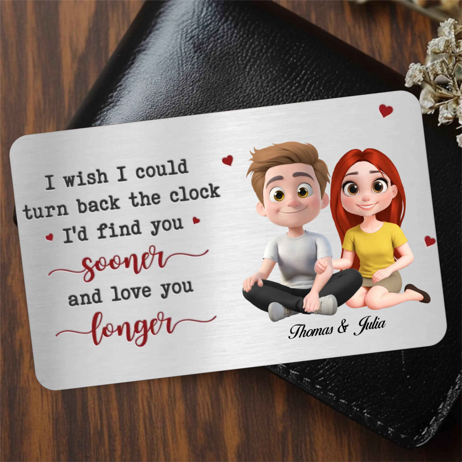 Find You Sooner And Love You Longer - Personalized Wallet Insert Card - Gift For Couple, Anniversary Gift, Valentine's Day Gift