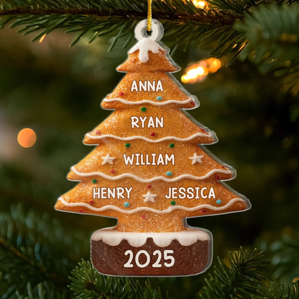 Christmas Brown Cookie - Personalized Acrylic Ornament - Christmas Gift For Family