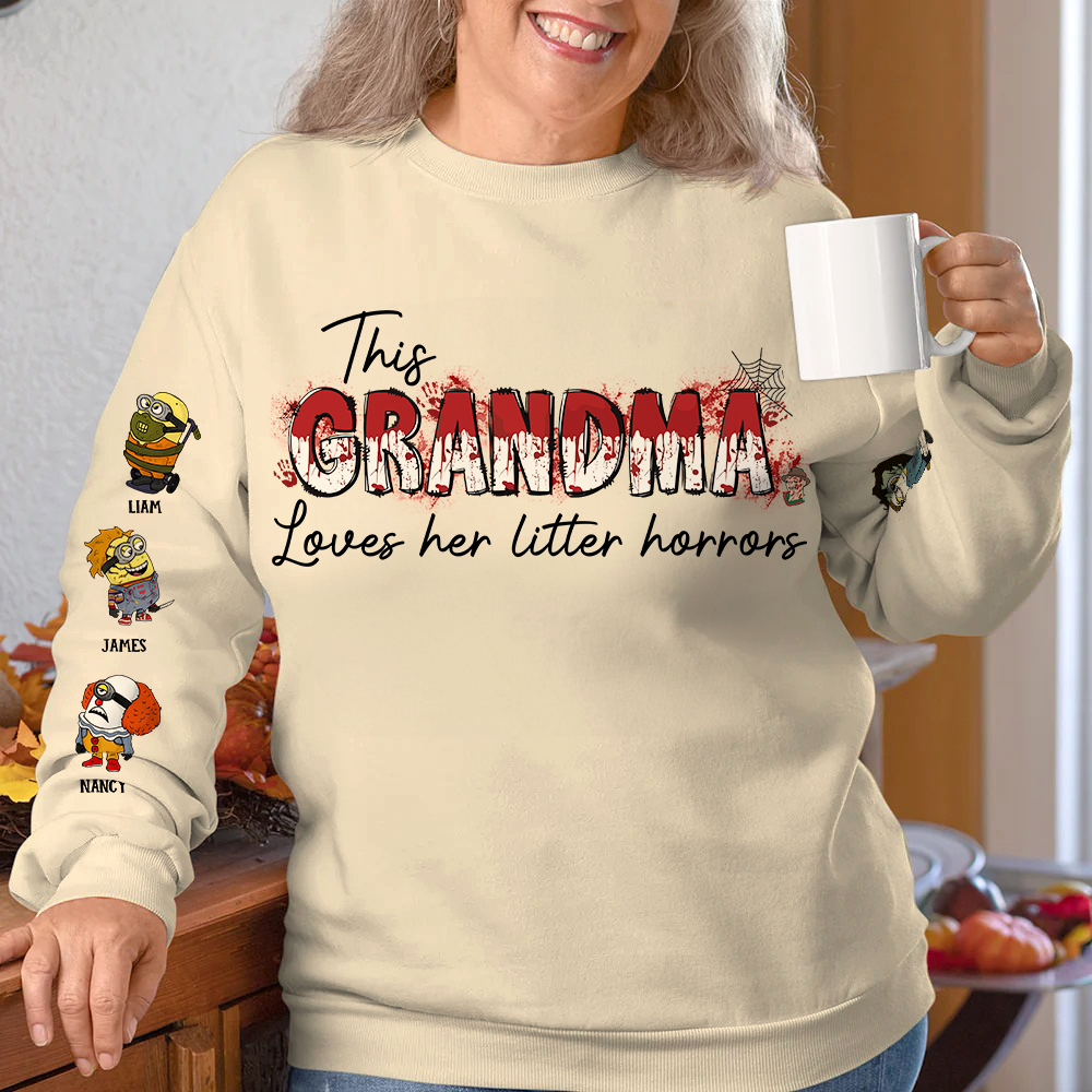 This Mom Grandma Loves Her Little Horrors - Personalized Apparel - Halloween Gift For Mom Grandma