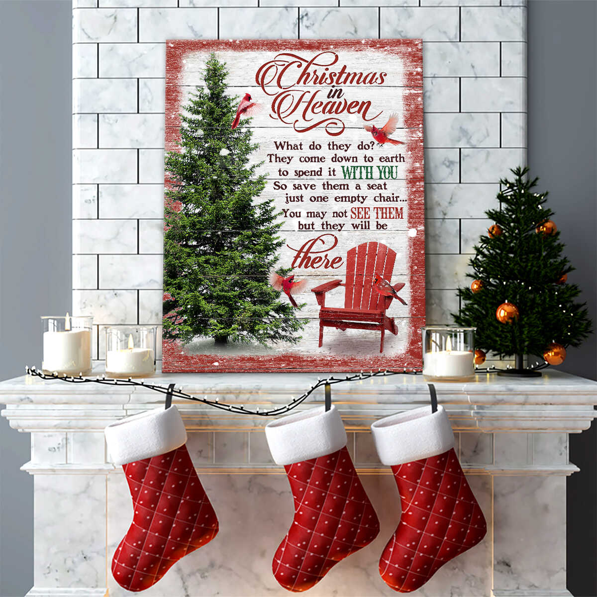 Christmas in Heaven Sign, Christmas Memorial Canvas, In Loving Memory Sign, Remembrance Sign
