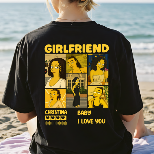 Girlfriend Simpsonized Photo Collage - Personalized Apparel - Gift For Girlfriend, Couple Gift