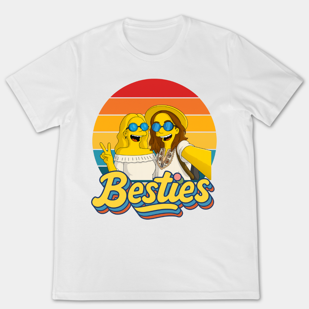 Bestie Forever Simpsonized Photo Portrait  - Personalized Apparel - Gift For Bestie