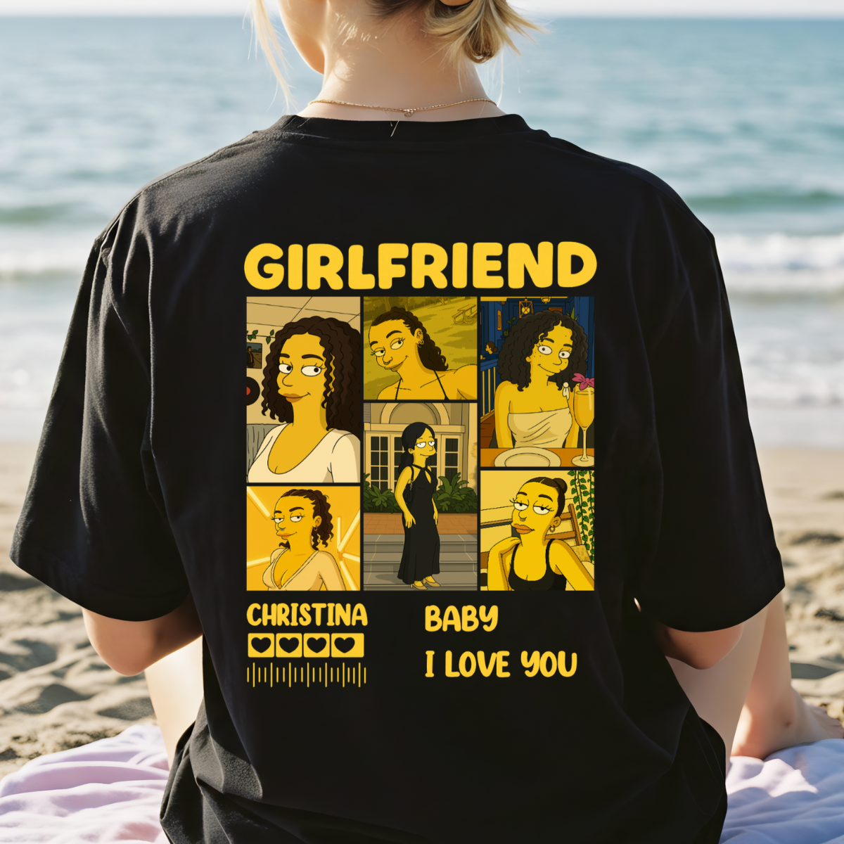 Girlfriend Simpsonized Photo Collage - Personalized Apparel - Gift For Girlfriend, Couple Gift