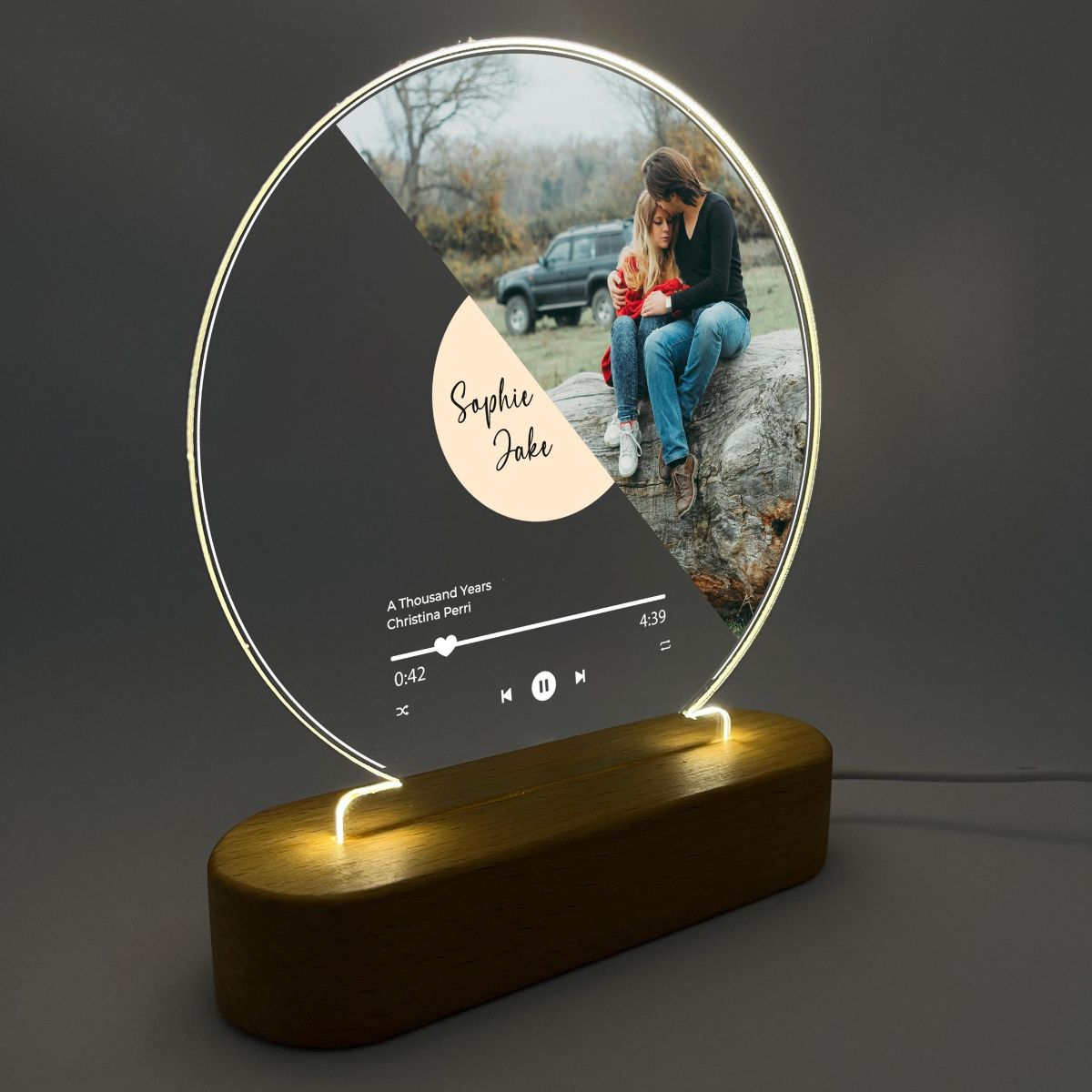 Custom Music Plaque with Photos, Personalized Photo Night Light Plaque, Bedroom Decor, Custom Led Night Light, Custom Wedding Gift Ideas