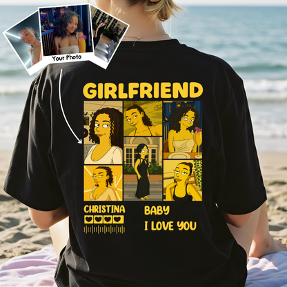 Girlfriend Simpsonized Photo Collage - Personalized Apparel - Gift For Girlfriend, Couple Gift