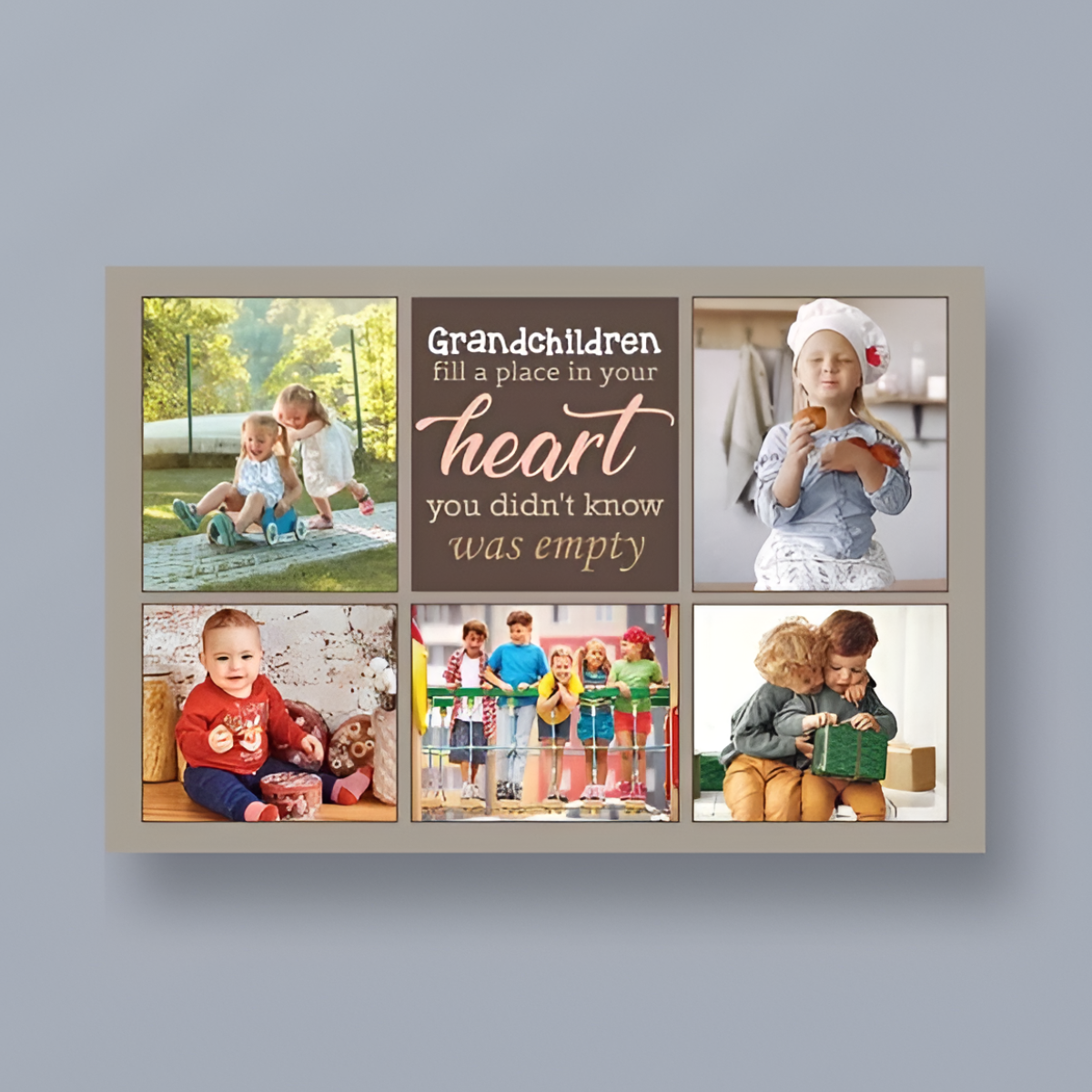 Grandchildren Fill a Place in Your Heart - Personalized Canvas - Gift For Grandma, Mother's Day, Birthday Gift