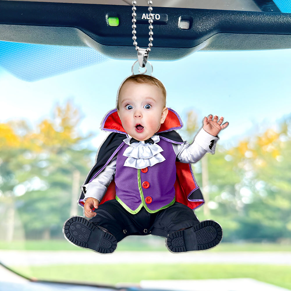 Funny Halloween Custom Kid's Face - Personalized Car Ornament - Halloween Gift For Family