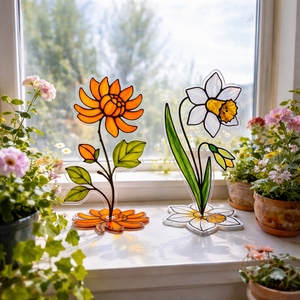 Personalized Birth Month Flower Acrylic Spinning Standee, Acrylic Flower Decor, Mother's Day Gift, Birth Month Flowers Gift For Her