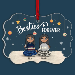 Christmas Besties Forever - Personalized Crystal Ornament - Christmas Gift For Besties