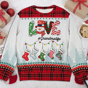 Grandma Life - Personalized Ugly Sweatshirt - Christmas Gift For Mom Grandma