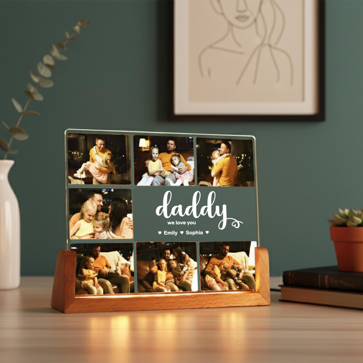 Personalized Photo Collage, Dad Photo Gift, Customized Frame & Photo, Fathers Day Photo Collage, Father's Day Gift, Dad Birthday Gift