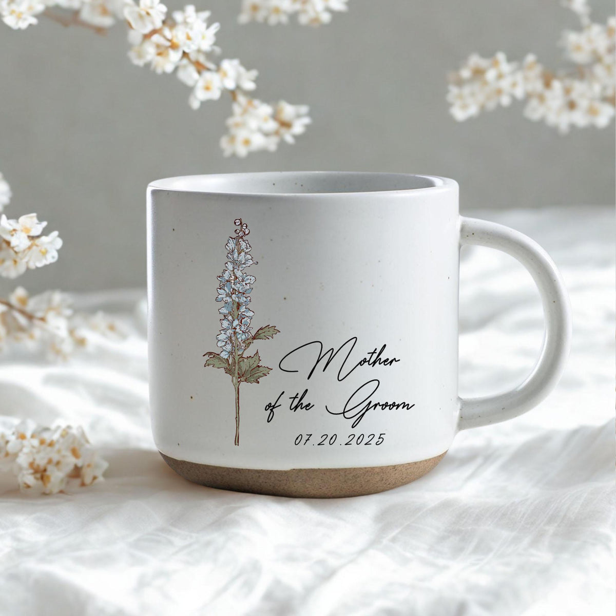 Personalized Wedding Gift For Mother Of The Bride & Groom, Mother's Day Gift For Mom, Birth Month Flower Mug, Mother of the Bride Ceramic Mug