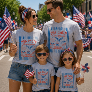 4th of July Family Name Shirt Matching Fourth of July American Flag Tee Personalized Family Crew Tshirt Patriotic Freedom Baby Outfits