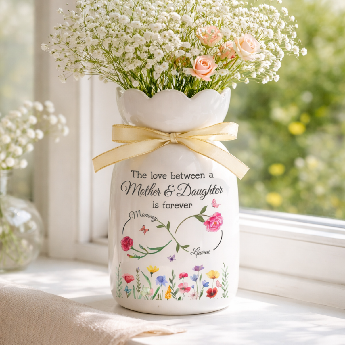Personalized Mother & Daughter Flower Vase, Mom Daughter Gift, Daughter Mother Gift, Mothers Day Gift for Mom from Daughter, Mother Gifts