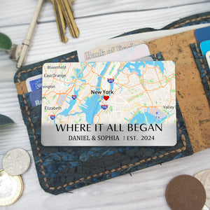 Where It All Began - Personalized Wallet Insert Card - Valentine's Day Gift, Anniversary Gift For Couple