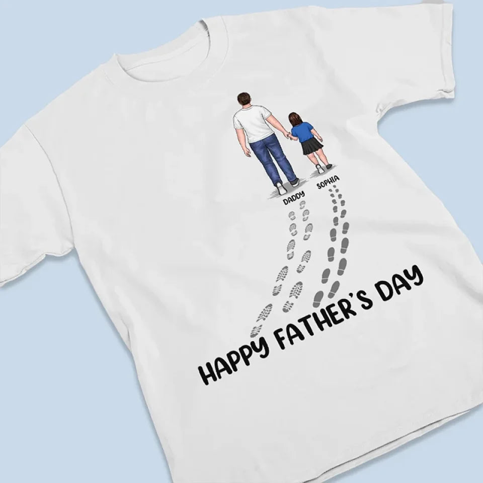 Daddy Walking With Kids - Personalized Apparel - Gift For Dad, Father's Day, Birthday Gift
