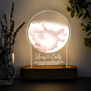 Custom Moon Phase Night Light, Unique Wedding Gift, Night Sky Print by Date, Customized Couple Gifts, Anniversary Gift for Couple