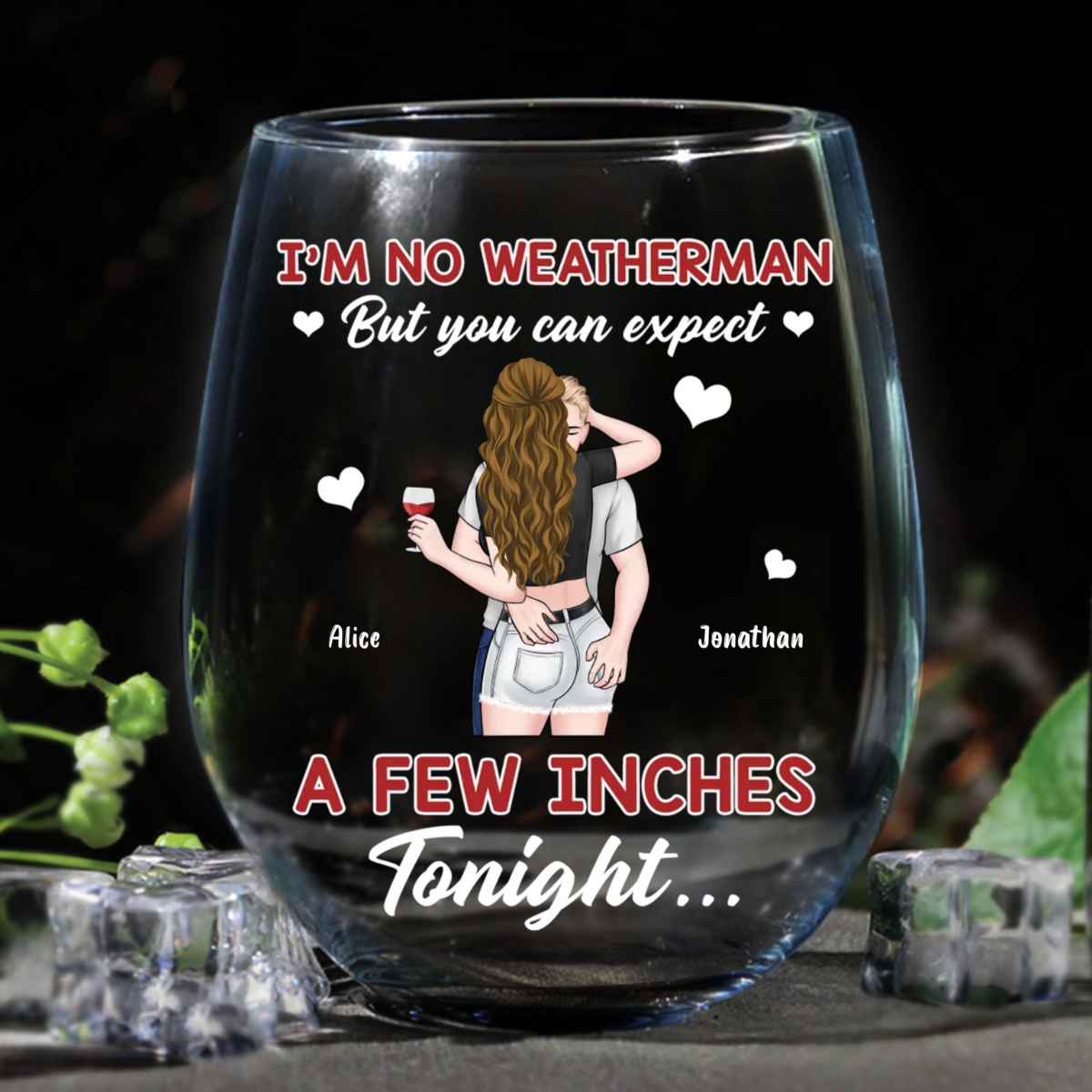 You Can Expect Tonight - Personalized Wine Glass - Valentine's Day Gift For Couple