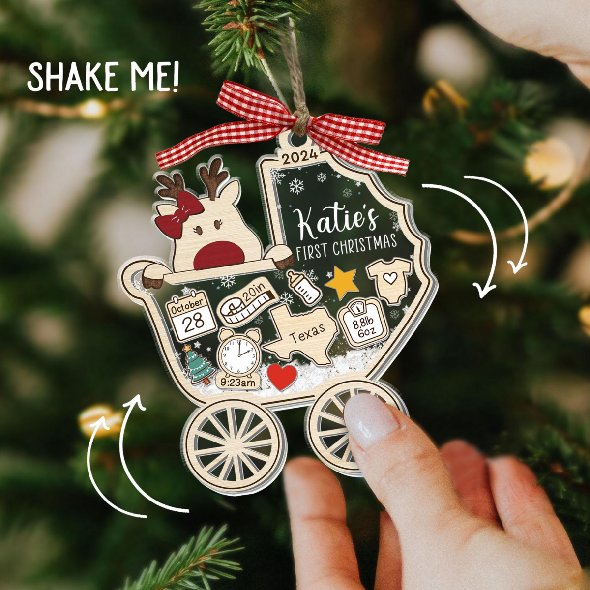 2024 Baby's First Christmas - Personalized 4D Shaker Ornament - Christmas Gift For Baby & Family