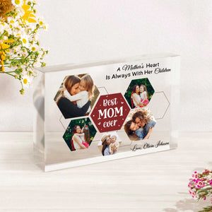 A Mother's Heart Is Always With Her Children - Personalized Acrylic Plaque - Gift For Mother