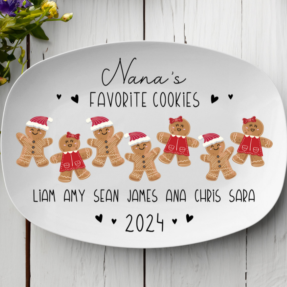 Grandma's Favorite Cookies - Personalized Christmas Platter - Christmas Gift For Grandma