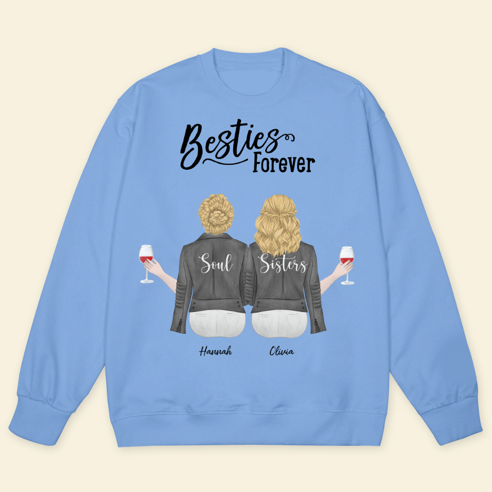 Besties Forever Wine Glass - Personalized Sweatshirt - Gift For Sisters, Bestie, Friends banner-2_0f9f4862-cbb0-4799-a8ba-4639d45497b3.png