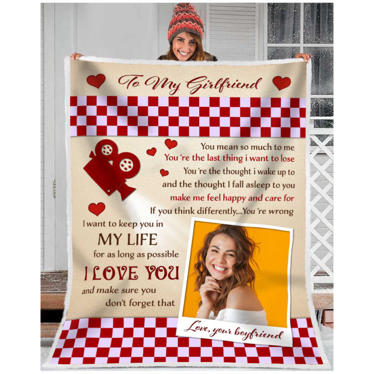 To My Girlfriend I Want To Keep You In My Life - Personalized Blanket - Gift For Girlfriend, Anniversary Gift, Valentine's Day Gift