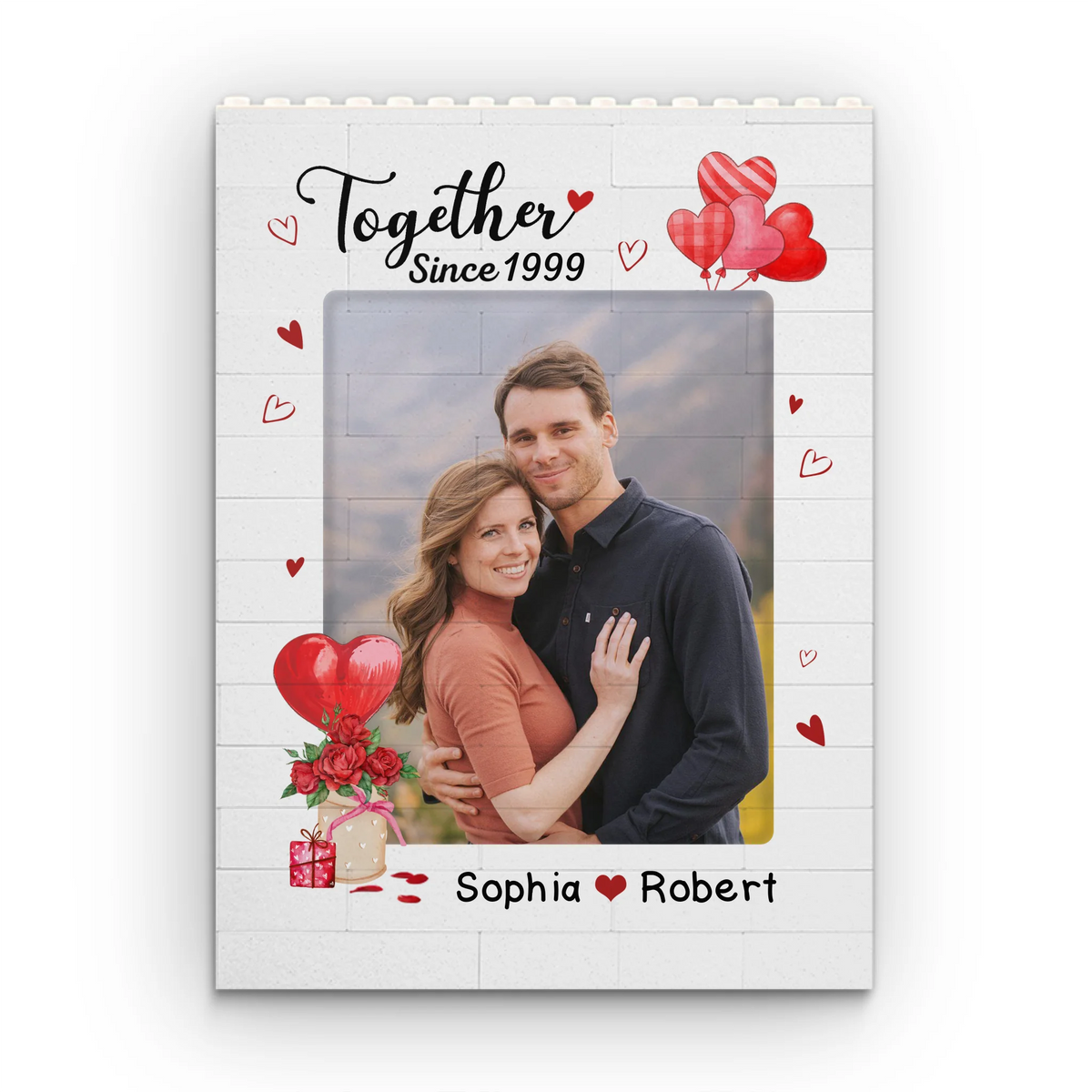 Together Forever Custom Couple Photo - Personalized Building Block Puzzle - Anniversary Gift, Valentine's Day Gift For Couple