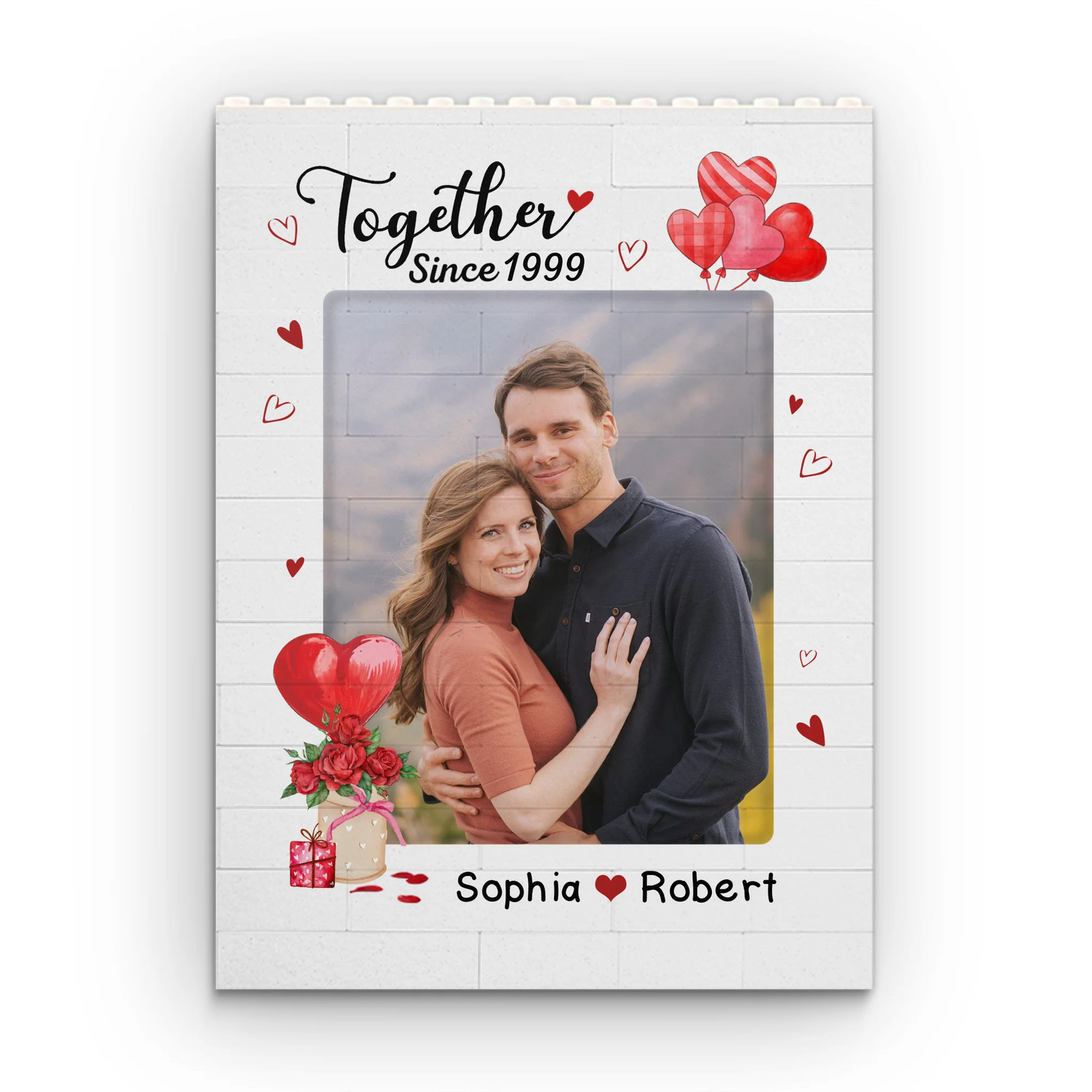 Together Forever Custom Couple Photo - Personalized Building Block Puzzle - Anniversary Gift, Valentine's Day Gift For Couple