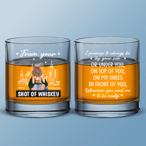From Your Shot Of Whiskey - Personalized Wine Glass - Gift For Husband, Anniversary Gift, Valentine's Gift