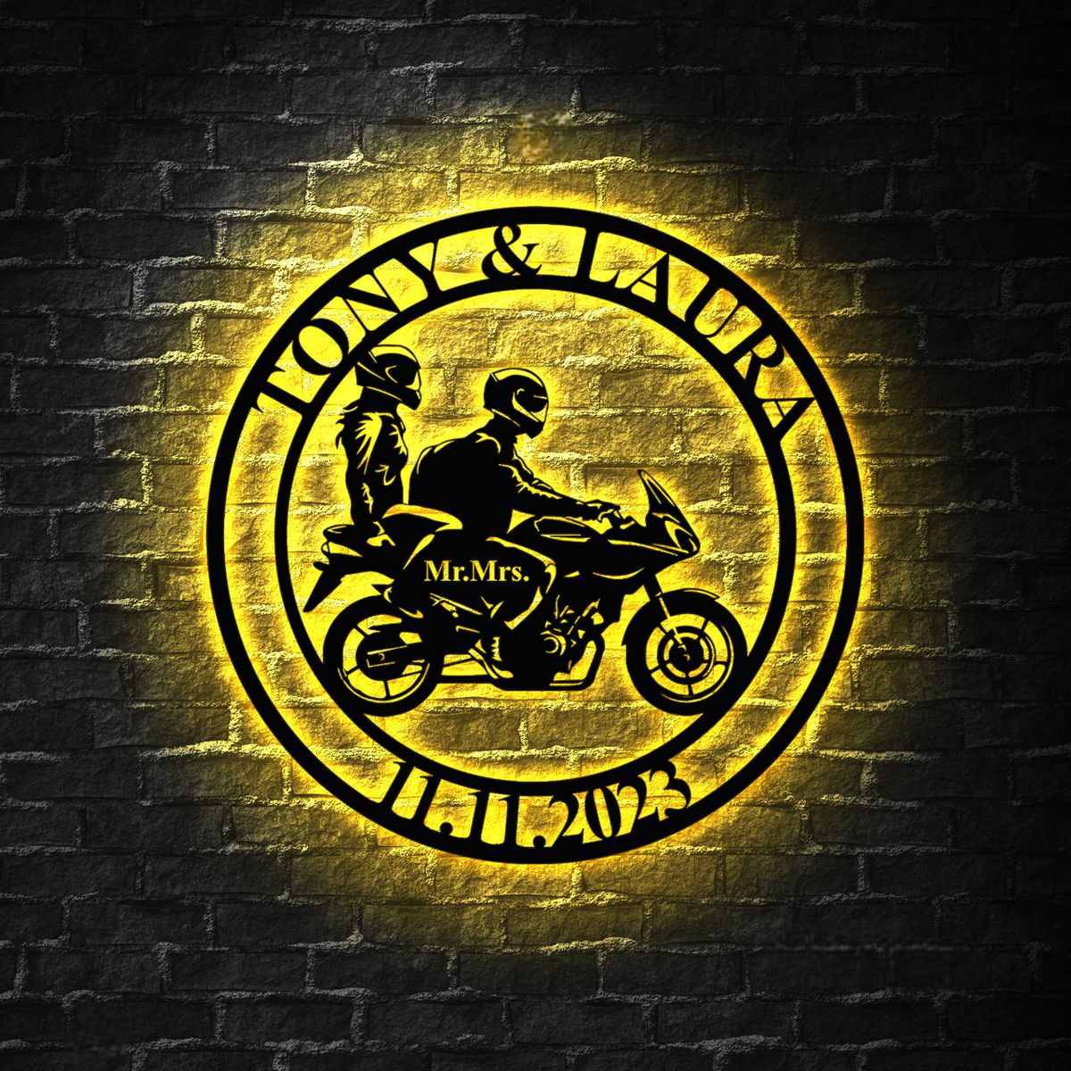 Personalized Biker Couple Metal Sign, Custom Motorcycle Rider Wall Art For Decor, Anniversary Gift, Wedding Gift Motorcycle, Biker Couple Gift