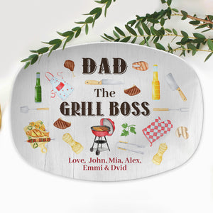 Personalized Dad The Grill Boss Platter, Daddy Grilling Plate, Serving Plate For Dad, Fathers Day Gift, BBQ Gift, Dad Gift From Daughter
