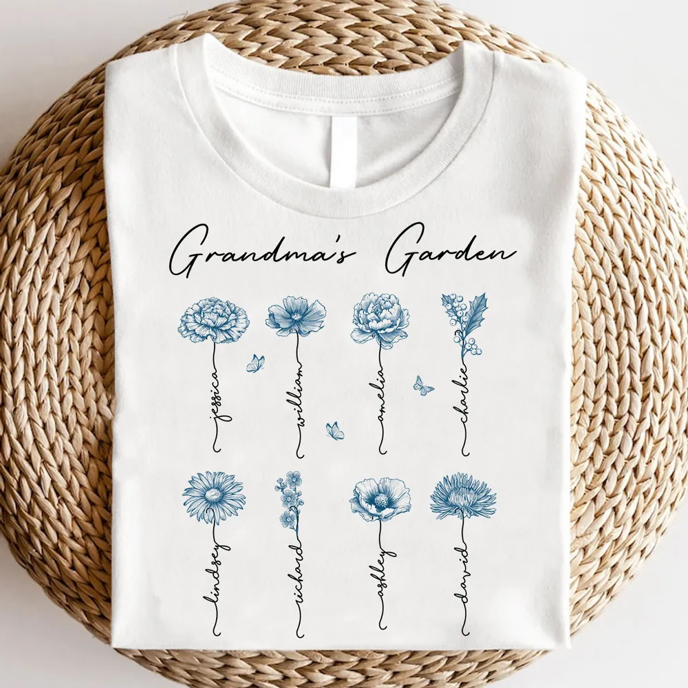 Grandma Mom's Vintage Garden - Personalized Apparel - Gift For Grandma, Mommy, Mother's Day, Birthday Gift