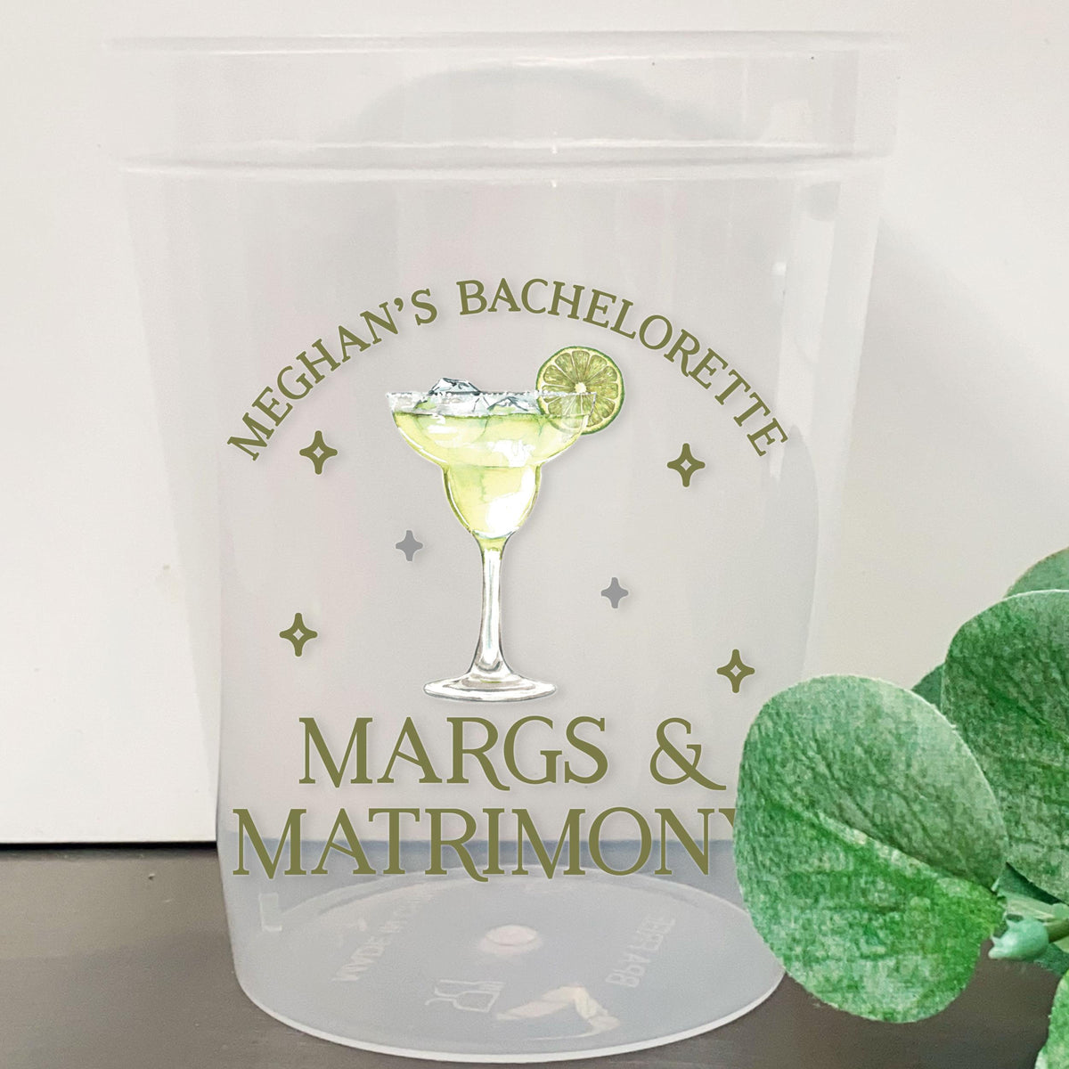 Margs & Matrimony Bachelorette Party Cups, Personalized Margarita Mexico Favors, Custom Frosted Cup Party Favors