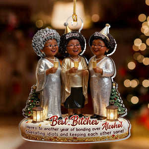 Funny Best Friends Party Women - Personalized Acrylic Ornament - Christmas Gift For Sisters, Besties