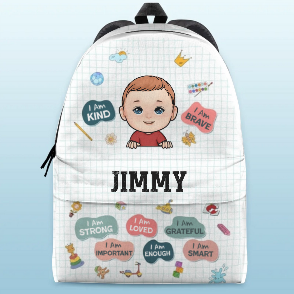 I Am Kind & Brave - Personalized Backpack - Gift For Kid, Back To School Gift