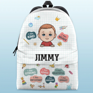 I Am Kind & Brave - Personalized Backpack - Gift For Kid, Back To School Gift