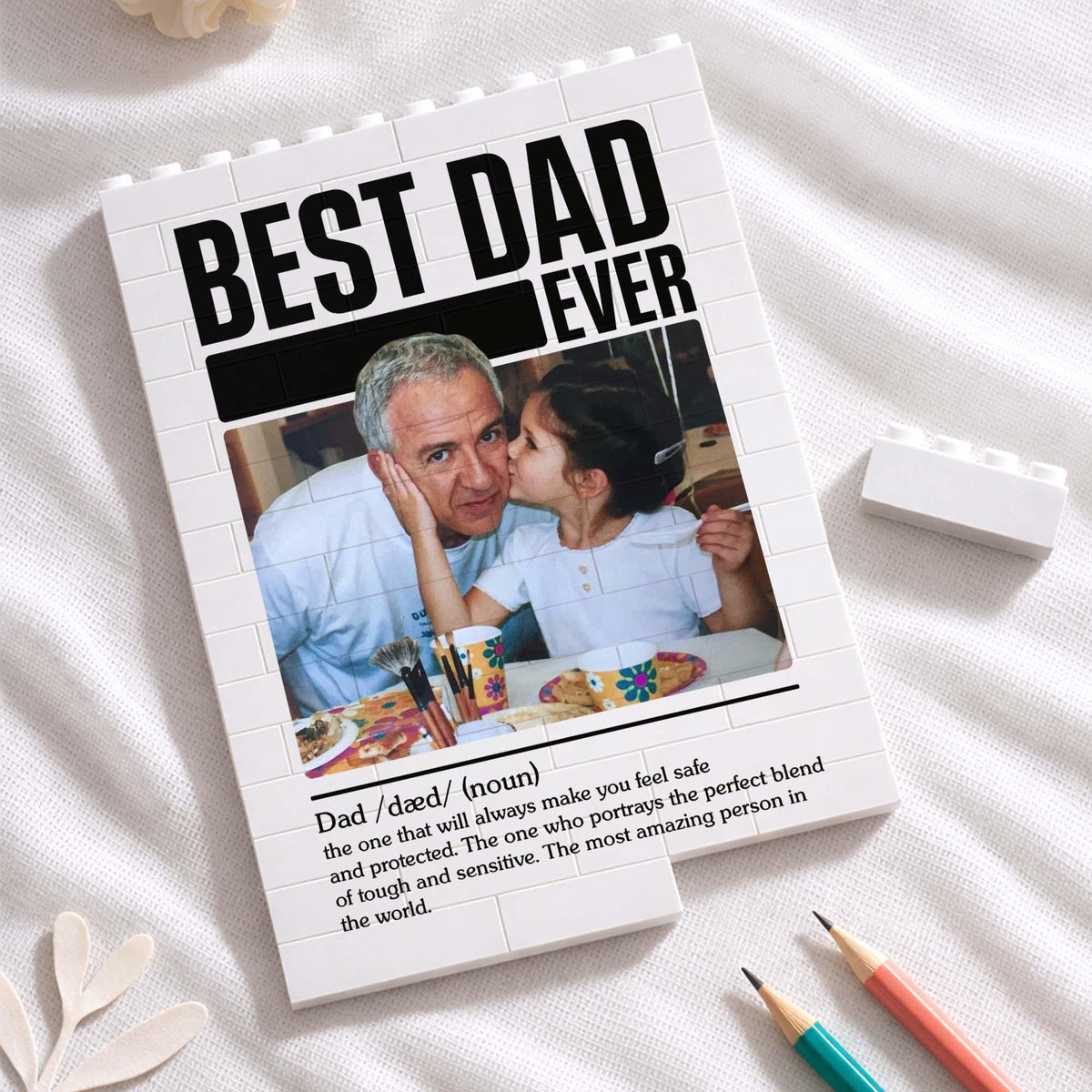 Best Dad Ever Photo Building Block, Custom Puzzle Dad Picture Gift, Personalized Father's Day Gift, Gift For Dad