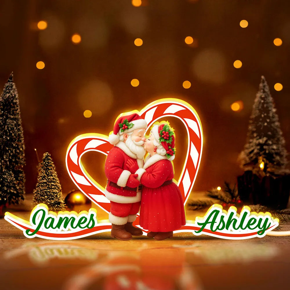 Santa Couple Growing Old Together - Personalized Light Box - Christmas Gift For Couples