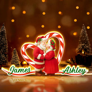Santa Couple Growing Old Together - Personalized Light Box - Christmas Gift For Couples