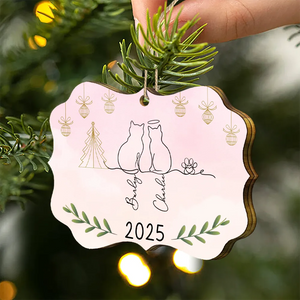 Cat Line Christmas - Personalized Ornament - Gift For Cat Lovers, Christmas Gift For Family