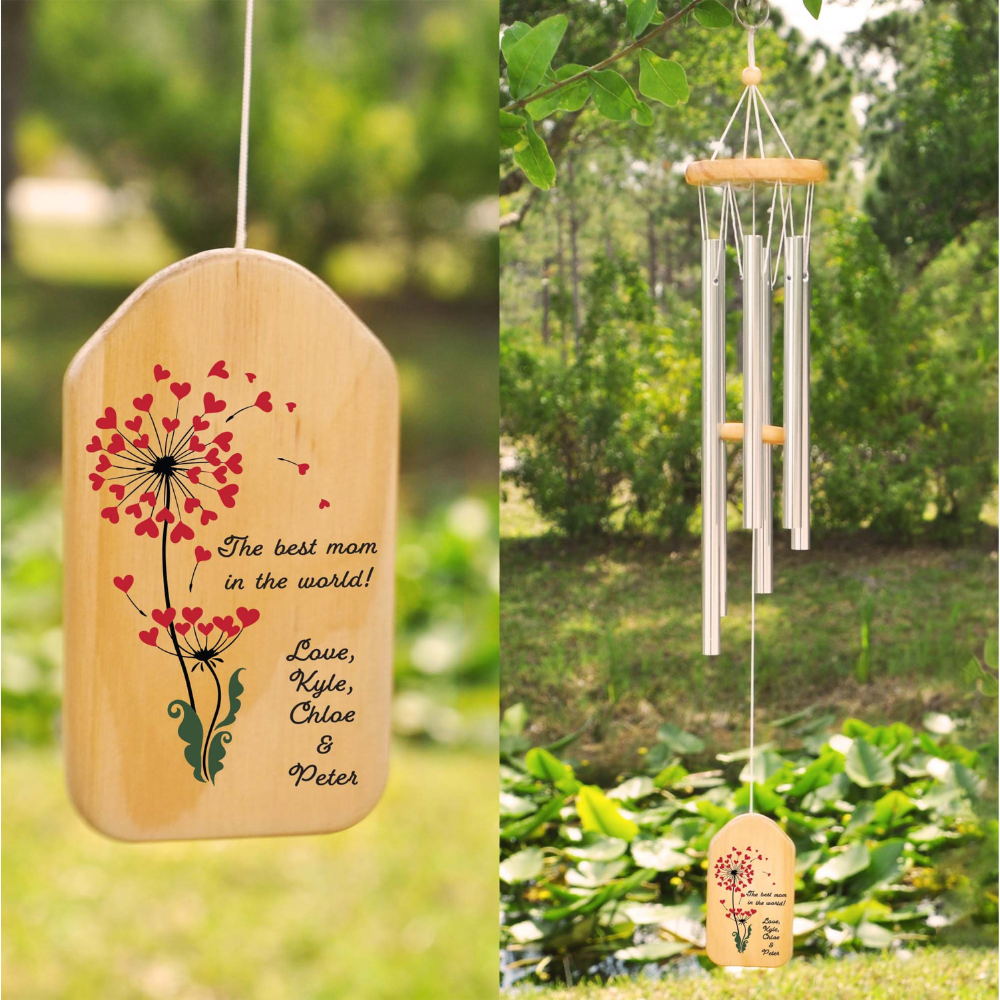 The Best Mom In The World- Personalized Windchime - Gift For Mom, Mother's Day, Birthday Gift