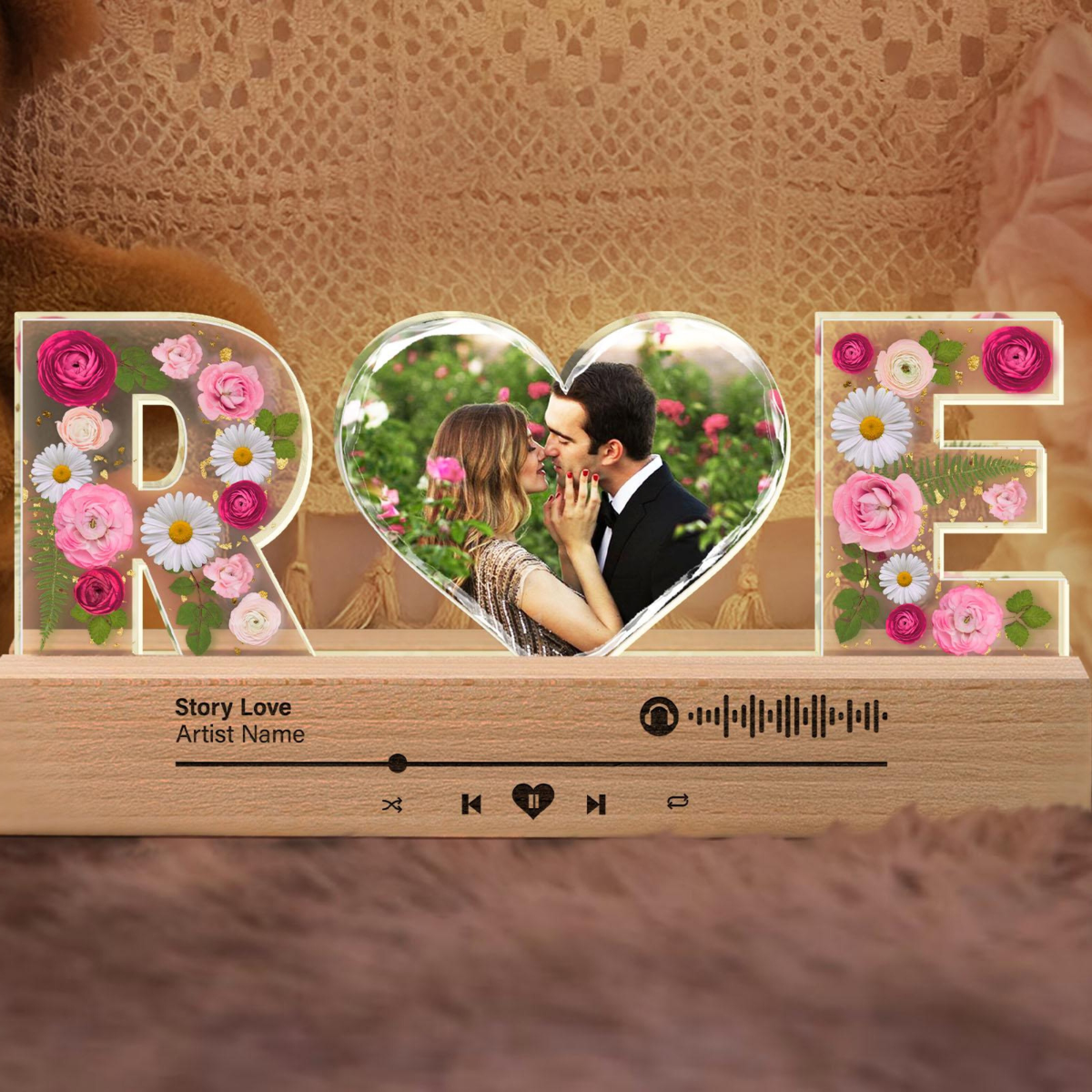 Personalized Couple Names Led Night Light, Song Night Light, Couple Bedroom Decoration, Custom Letter Gift For Couple, Wedding Anniversary