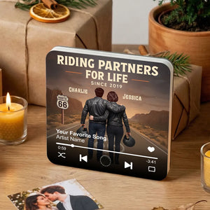 Route 66 Riding Partners For Life - Personalized Music Fridge Magnet - Valentine's Gift, Anniversary Gift For Biker Couple